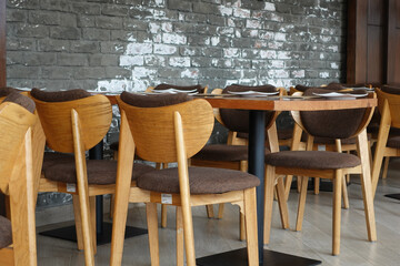 many empty chair at cafe during corona virus period