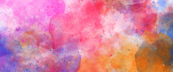 Watercolor painted background. abstract Illustration wallpaper, Brush stroked painting. 2D Illustration, colorful vibrant aged horizontal background, Fantasy smooth light pink abstract watercolor.