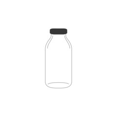 Glass Milk Bottle 127ml,flat icon design vector