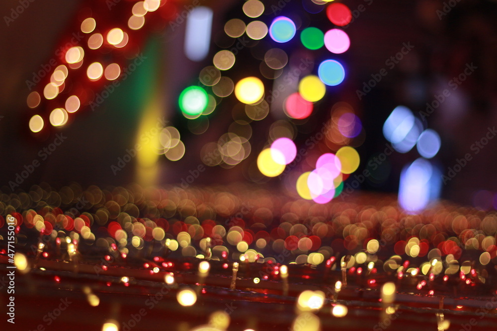Wall mural blur bokeh light bokeh abstract light background blurred background. with color and bright on a new 
