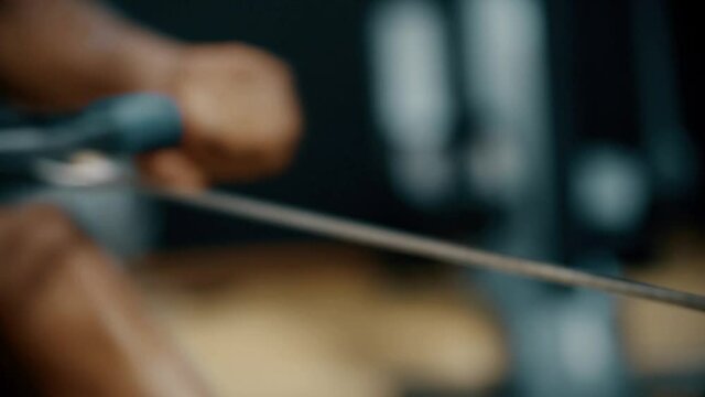 Close Up Shot of Athlete Rowing. High quality video footage