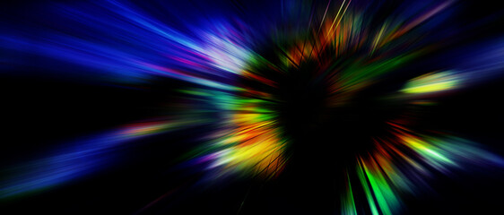 Panoramic high speed technology concept, Color vivid light express abstract background