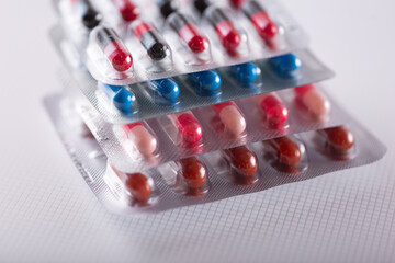 capsules and drugs in blisters