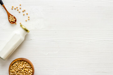 Soy non dairy substitute milk. Healthy vegan drink