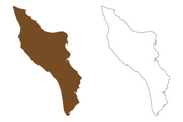 Oleron island (French Republic, France) map vector illustration, scribble sketch Oleron map © danlersk