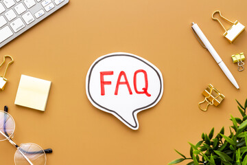 Faq message frequently asked questions. Information helpdesk concept