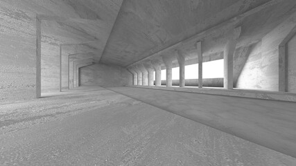 Abstract architecture interior background. Empty concrete room