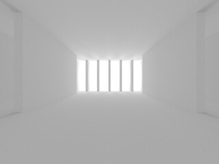 Illuminated corridor interior design. Empty Room Interior Background