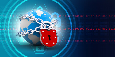 3d rendering world protection concept
