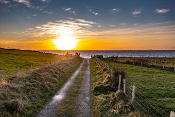 The road to the eagles nest rock by Mountcharles in County Donegal - Ireland.