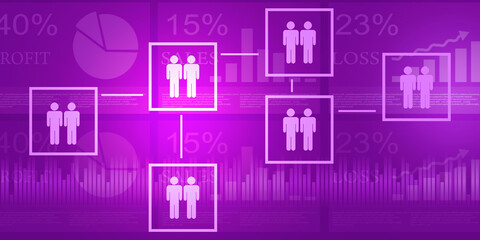 2d illustration Business Network concept
