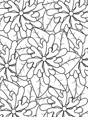 Doodle floral pattern in black and white. A page for coloring book: very interesting and relaxing job for children and adults. Zentangle drawing. Flower carpet in a magic garden