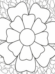 Doodle floral pattern in black and white. A page for coloring book: very interesting and relaxing job for children and adults. Zentangle drawing. Flower carpet in a magic garden