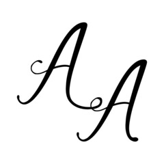 aa, aa, Calligraphic signature icon. Wedding Logo Monogram. modern symbol. Couples logo for wedding
