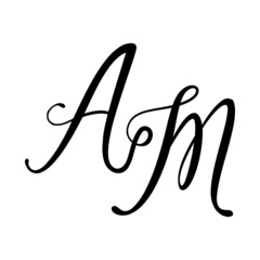 ma, am, Calligraphic signature icon. Wedding Logo Monogram. modern symbol. Couples logo for wedding