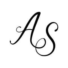 sa, as, Calligraphic signature icon. Wedding Logo Monogram. modern symbol. Couples logo for wedding