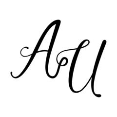 ua, au, Calligraphic signature icon. Wedding Logo Monogram. modern symbol. Couples logo for wedding