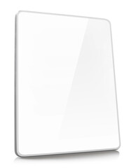 White tablet with thin frame, isolated on white background
