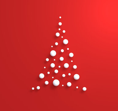 Minimalistic Christmas illustration. 3D image