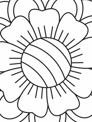 Doodle floral pattern in black and white. A page for coloring book: very interesting and relaxing job for children and adults. Zentangle drawing. Flower carpet in a magic garden