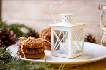 Christmas motifs. Delicious cookies for Santa.