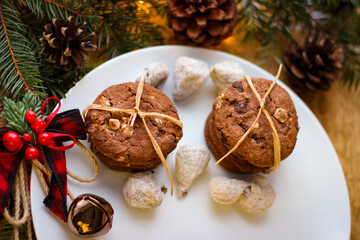 Christmas motifs. Delicious cookies for Santa.