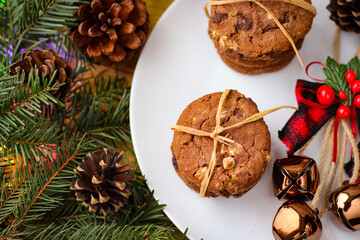 Christmas motifs. Delicious cookies for Santa.