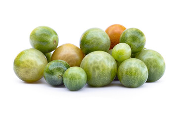 Green tomato on white background