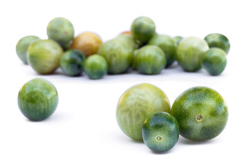 Green tomato on white background