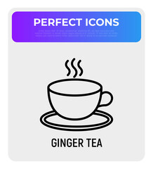 Cup of tea thin line icon. Modern vector illustration.