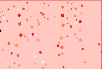 Light Red vector background with triangles, circles, cubes.