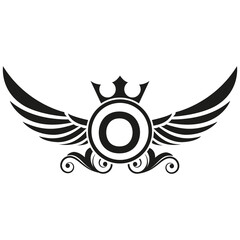 wings logo, Eagle Bird abstract Logo design vector And O Logotype, Transportation Concept