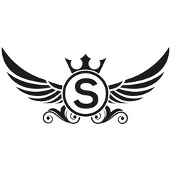 wings logo, Eagle Bird abstract Logo design vector And S Logotype, Transportation Concept
