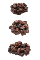 Dried dates isolated on white background.