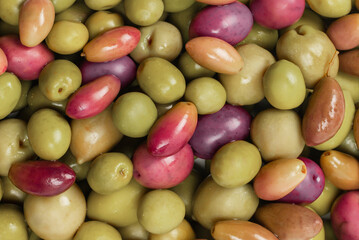 Green olives background.