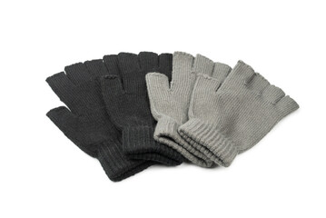 Black gloves isolated on a white background.