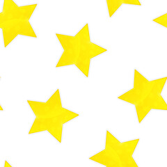 Seamless pattern of yellow shining star. Vector illustration template
