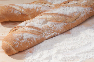 bread on a table freshly baked for consumption 