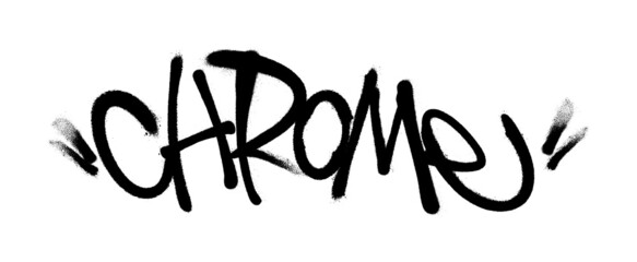 Chrome lettering in the form of a graffiti tag. Vector illustration on a white background.