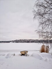 frozen river in winter
