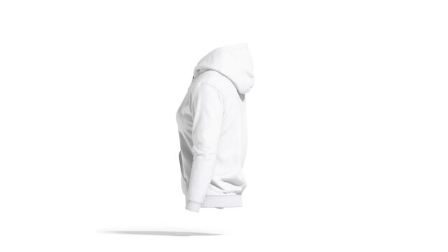 Blank white women sport hoodie mockup, looped rotation