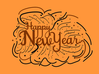 Happy New Year Typography design for social media and print media.