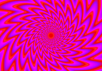 Scarlet flower. Red flower blossom. Spin illusion.