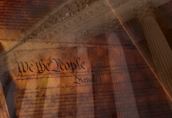 United States Constitution and US Supreme Court - obrazy, fototapety, plakaty