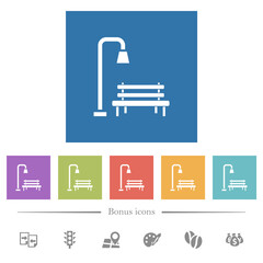 Park flat white icons in square backgrounds