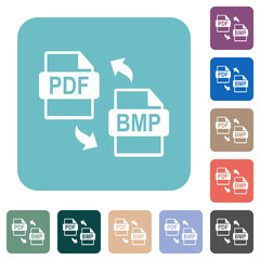 PDF BMP file conversion rounded square flat icons