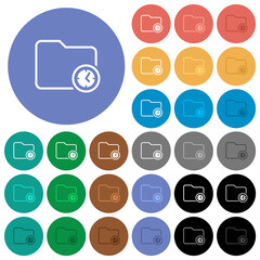 Directory time outline round flat multi colored icons