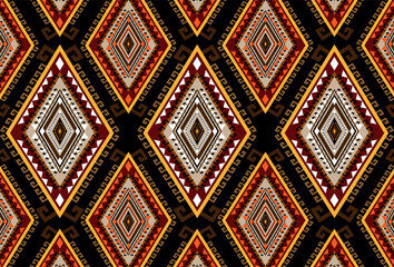 Ethnic abstract background. Seamless in tribal, folk embroidery, 
native ikat fabric. Aztec geometric art ornament print. 
Design for carpet, wallpaper, clothing, wrapping, textile, tissue, decorative