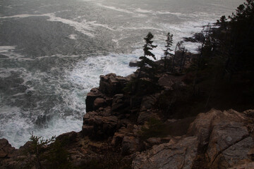 Waves crashing on the rocks