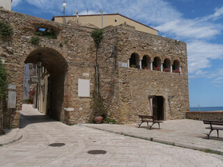 the entrance arch into the old city through the city walls of the Swabian Castle in Termoli